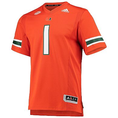 Men's adidas #1 Orange Miami Hurricanes Team Premier Football Jersey