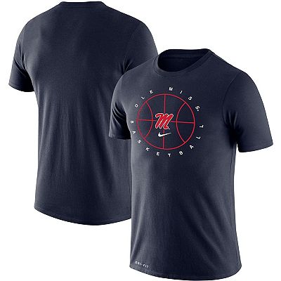 Men s Nike Navy Ole Miss Rebels Basketball Icon Legend Performance T Shirt