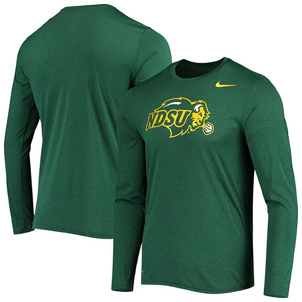 Men's Nike Green NDSU Bison School Logo Legend Performance Long Sleeve ...