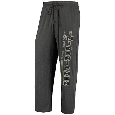 Men's Concepts Sport Heathered Charcoal/Navy Navy Midshipmen Meter T-Shirt & Pants Sleep Set