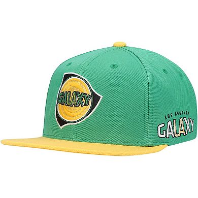 Men's Mitchell & Ness Green LA Galaxy Historic Logo Since '96 Two-Tone Snapback Hat