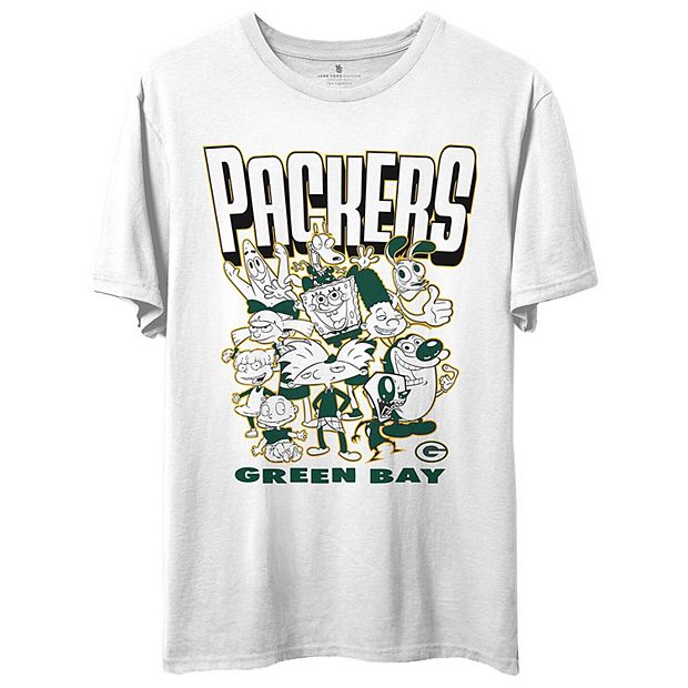 Men's Junk Food White Green Bay Packers NFL x Nickelodeon T-Shirt