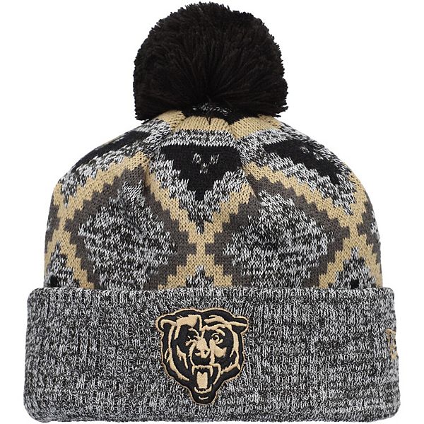 Men's New Era Black/Heathered Gray Pittsburgh Steelers Grandpa Cuffed Knit  Hat with Pom