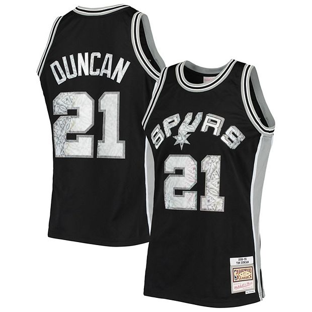 San Antonio Spurs Tim Duncan Mens Adidas XL Jersey Gray Stitched Logo