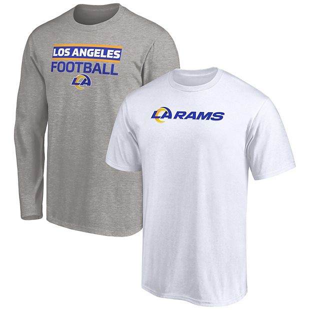 Men's Fanatics Branded White/Heathered Gray Los Angeles Rams T-Shirt Combo  Set