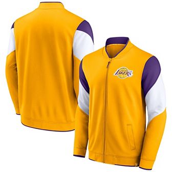 Men's Fanatics Branded Gold/Purple Los Angeles Lakers League Best Performance Full-Zip Top
