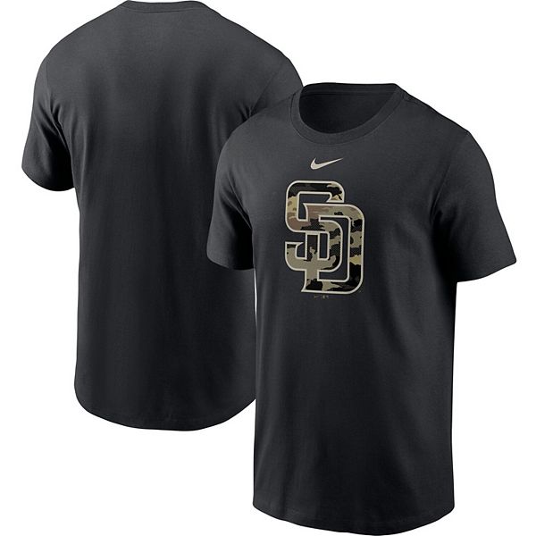 Men's Nike Black San Diego Padres Team Camo Logo T-Shirt