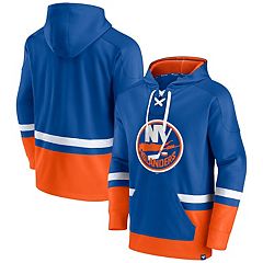 Women's Fanatics Branded Royal/Orange New York Islanders Top Speed Lace-Up Pullover Sweatshirt