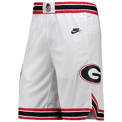 Men's Nike White Georgia Bulldogs Retro Replica Performance Basketball Shorts