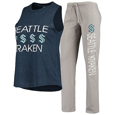 Women's Concepts Sport Deep Sea Blue/Gray Seattle Kraken Meter Tank Top & Pants Sleep Set
