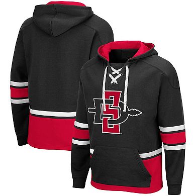Men's Colosseum Black San Diego State Aztecs Lace Up 3.0 Pullover Hoodie