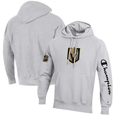 Men's Champion Heathered Gray Vegas Golden Knights Reverse Weave Pullover Hoodie