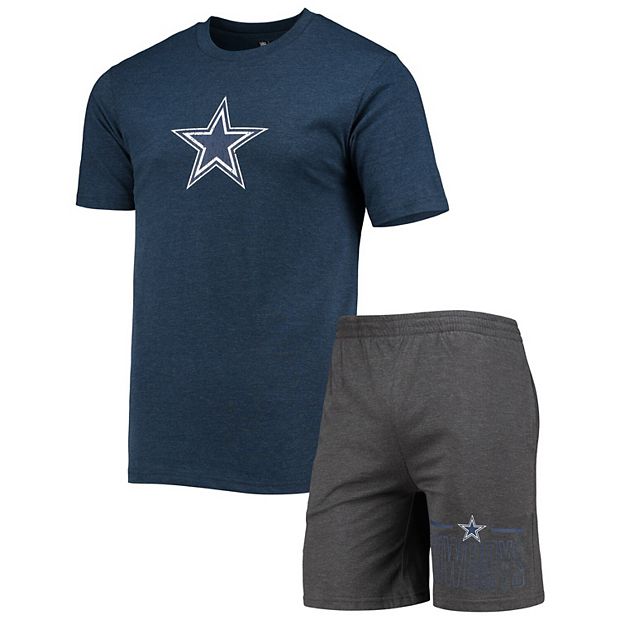 Men's Concepts Sport Navy/Charcoal Dallas Cowboys Meter T-Shirt & Shorts  Sleep Set