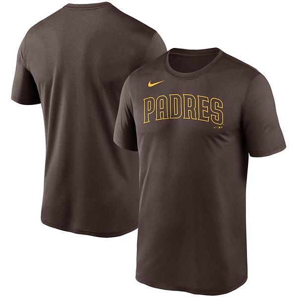 Men's Nike Brown San Diego Padres Wordmark Legend Performance T-Shirt