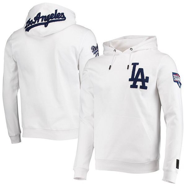 Women's Lusso White Los Angeles Dodgers Marlowe Tri-Blend Raglan Pullover Hoodie Size: Medium