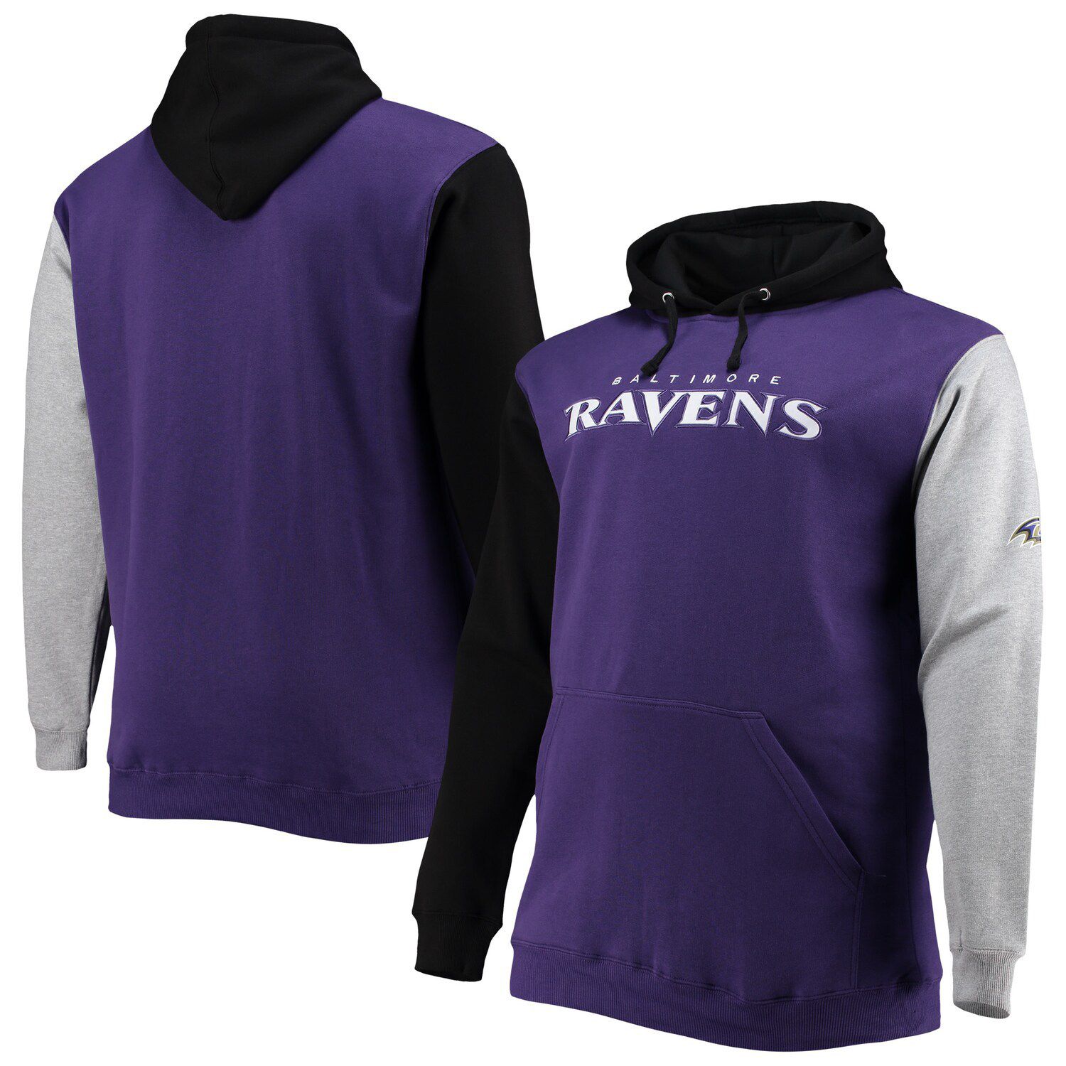 Men's Fanatics Branded Heather Charcoal Baltimore Ravens Big & Tall Camo Pullover Hoodie