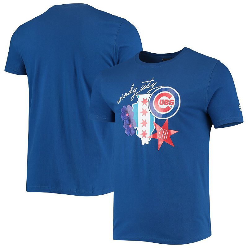 Men's New Era Royal Chicago Cubs City Cluster T-Shirt,