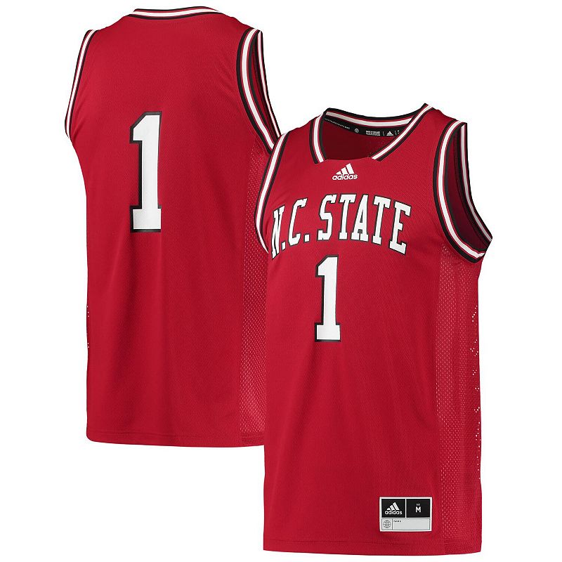 Mens adidas #1 Red NC State Wolfpack Reverse Retro Jersey, Size: 2XL, NST 