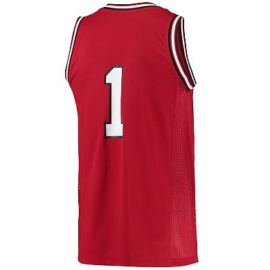 Men's adidas #1 Red NC State Wolfpack Reverse Retro Jersey
