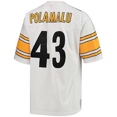 Women's Mitchell & Ness Troy Polamalu White Pittsburgh Steelers 2005 Legacy Replica Team Jersey
