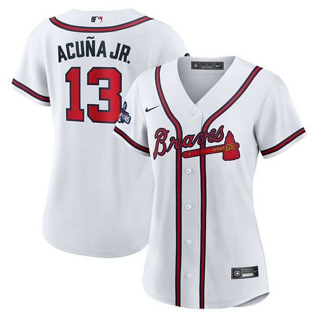 Women's Nike Ronald Acuña Jr. White Atlanta Braves 2021 World Series  Champions Replica Player Jersey
