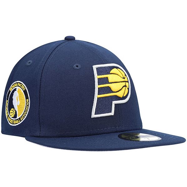 Men's New Era Navy Indiana Pacers Team Logoman 59FIFTY Fitted Hat