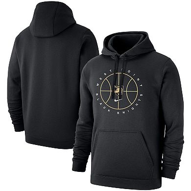 Men's Nike Black Army Black Knights Basketball Icon Club Fleece Pullover Hoodie