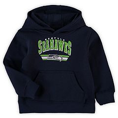 Youth College Navy/Neon Green Seattle Seahawks Poster Board Full-Zip Hoodie