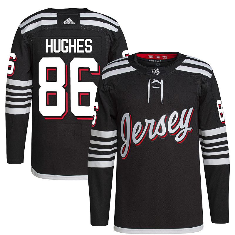 Mens adidas Jack Hughes Black New Jersey Devils 2021/22 Alternate Primegre