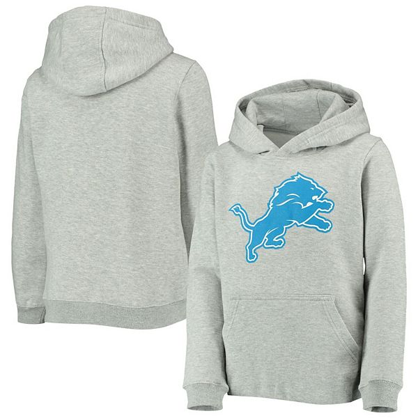 Youth Heathered Gray Detroit Lions Team Logo Pullover Hoodie