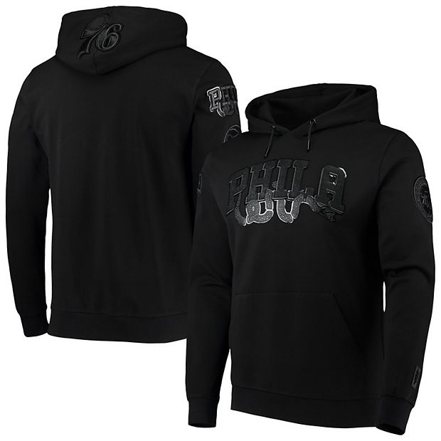 Men's Pro Standard Philadelphia 76ers Triple Black Gloss Pullover Hoodie