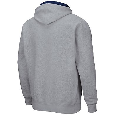 Men's Colosseum Heathered Gray Michigan Wolverines Arch & Logo 3.0 Full-Zip Hoodie