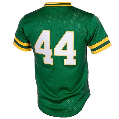 Men's Mitchell & Ness Reggie Jackson Green Oakland Athletics Cooperstown Mesh Batting Practice Jersey
