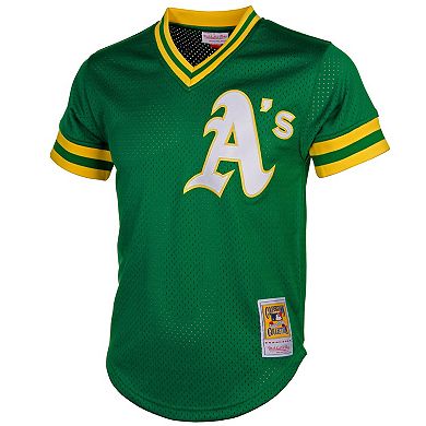 Men's Mitchell & Ness Reggie Jackson Green Oakland Athletics Cooperstown Mesh Batting Practice Jersey