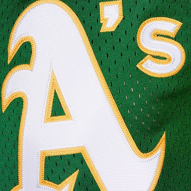 Men's Mitchell & Ness Reggie Jackson Green Oakland Athletics Cooperstown Mesh Batting Practice Jersey