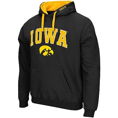 Men's Colosseum Black Iowa Hawkeyes Big & Tall Arch & Logo 2.0 Pullover Hoodie