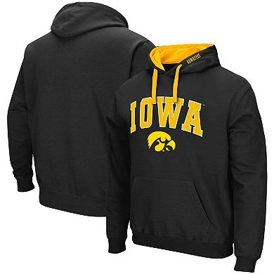 Men's Colosseum Black Iowa Hawkeyes Big & Tall Arch & Logo 2.0 Pullover Hoodie