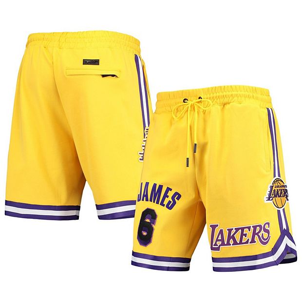 Men's Pro Standard LeBron James Gold Los Angeles Lakers Player Replica Shorts Size: Medium