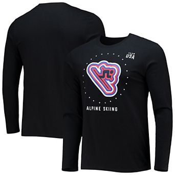 Men's Fanatics Branded Black Team USA Alpine Skiing Long Sleeve T-Shirt