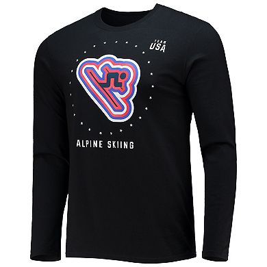 Men's Fanatics Branded Black Team USA Alpine Skiing Long Sleeve T-Shirt
