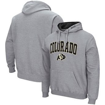 Men's Colosseum Heathered Gray Colorado Buffaloes Arch & Logo 3.0 Pullover Hoodie
