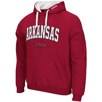 Men's Colosseum Cardinal Arkansas Razorbacks Big & Tall Arch & Logo 2.0 Pullover Hoodie