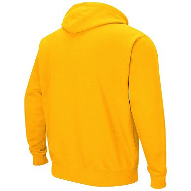 Men's Colosseum Gold UCLA Bruins Arch & Logo 3.0 Pullover Hoodie