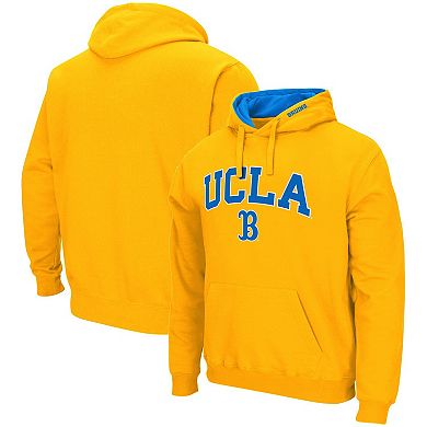 Men's Colosseum Gold UCLA Bruins Arch & Logo 3.0 Pullover Hoodie