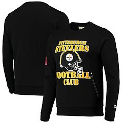 Men's Starter Black Pittsburgh Steelers Draft Fleece Raglan Pullover Hoodie