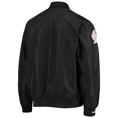 Men's Portland Trail Blazers Black Mitchell & Ness Hardwood Classics 75th Anniversary Authentic Warmup Full-Snap Jacket