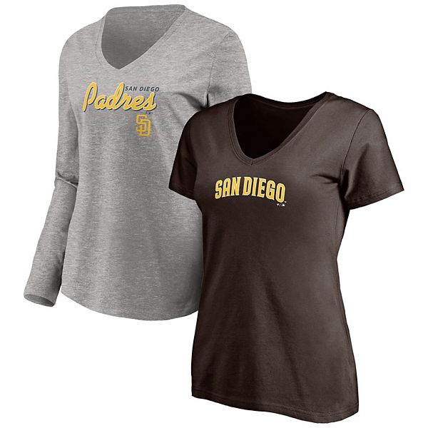 Women's Fanatics Branded Brown/Heathered Gray San Diego Padres