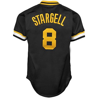 Men's Mitchell & Ness Willie Stargell Black Pittsburgh Pirates Cooperstown Collection Big & Tall Mesh Batting Practice Jersey