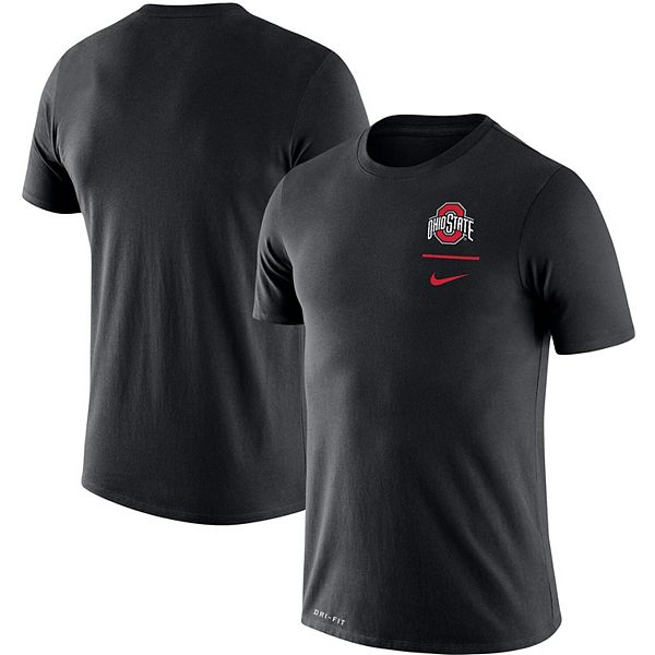 Men's Nike Black Ohio State Buckeyes Logo Stack Legend Performance T-Shirt