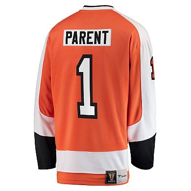 Men's Fanatics Branded Bernie Parent Orange Philadelphia Flyers Premier Breakaway Retired Player Jersey